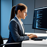 지식 공유 시스템의 보안 및 개인정보 보호 - Cybersecurity Professional**

"A professional cybersecurity expert in a modern office setting, worki...