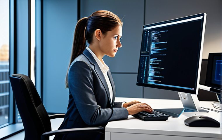 지식 공유 시스템의 보안 및 개인정보 보호 - Cybersecurity Professional**

"A professional cybersecurity expert in a modern office setting, worki...