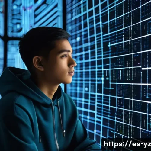 디지털 시대의 지식 공유 시스템 활용법 - **Prompt 1: Navigating the Digital Labyrinth of Information**
    "A young person, possibly a univer...