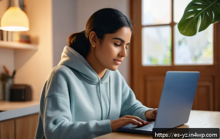 지식 공유 플랫폼의 비교 분석 - A focused young adult Hispanic woman studying at home using a laptop with multiple digital learning ...